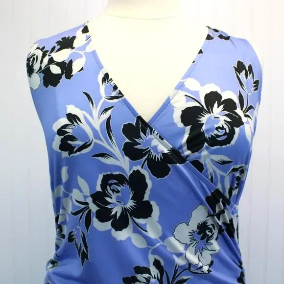 NEW Yumi Kim Maternity XL Hold Tight Dress Wonderful Life Blue Floral Stretchy - Picture 4 of 14
